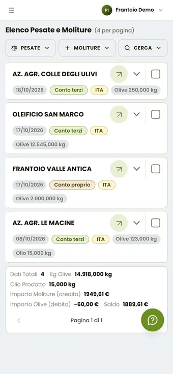 Le moliture di Extravirgin sull'iPhone